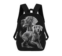 sinyumoney Weimaraner Dog Portrait Mochila Escolar Infantil Impresa En 3D Para Niños, Mochila De Viaje De Alta Capacidad, Mochilas Para Libros De 17 Pulgadas Para Niños