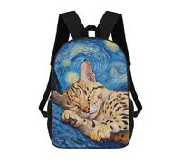 Sinyumoney Weimaraner Starry Night Mochila Ligera e Casual Para El Día, Ideal Para La Escuela, El Campus, Viajes Y Deportes Al Aire Libre, Cat In Starry Night, 17"