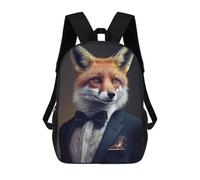 sinyumoney Well Dressed Fox Mochila Escolar Impresa En 3D Mochilas Informales Para Niños Mochila Escolar Impresa En 3D Para Niños De Primaria Y Secundaria 17inch