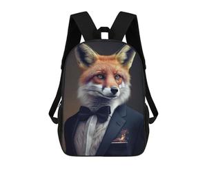 sinyumoney Well Dressed Fox Mochila Escolar Para Niños Y Niñas, Mochila Informal De Viaje, Mochila De Gran Capacidad Para El Día A Día 17inch