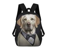 sinyumoney Well Dressed Labrador 32 Mochila Escolar Impresa En 3D Mochilas Informales Para Niños Mochila Escolar Impresa En 3D Para Niños De Primaria Y Secundaria 17inch