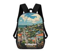 sinyumoney Wellington, New Zealand Cityscape Mochilas Infantiles Escolares Impresas En 3D, Mochilas Para Niños, Mochilas De Viaje Para Niños Y Niñas, Mochilas Escolares Para Niños 17inch