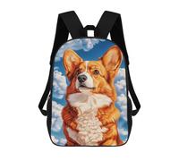 sinyumoney Welsh Corgi Against Blue Sky Mochila Escolar, Secundaria, Preparatoria, Universidad, Mochila De Viaje Para El Campus, Viajes Al Aire Libre, Deportes 17inch