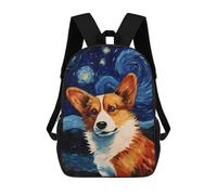 sinyumoney Welsh Corgi Starry Night Mochilas De Moda Impresas En 3D 17inch Mochila Escolar Informal Para Niños De Primaria Y Secundaria