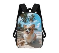 sinyumoney Welsh Corgi Sunglasses Mochila Escolar Infantil, Mochilas Impresas En 3D, Mochilas Escolares De Moda Para Niños De Primaria Y Secundaria 17inch