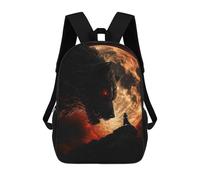sinyumoney Werewolf Confrontation Under A Fiery Moon Mochila De Viaje Para La Universidad, Mochilas Para El Campus, Viajes Al Aire Libre Y Deportes 17inch