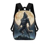 sinyumoney Werewolf Howling at The Moon Mochilas Para Niños Y Estudiantes, Mochilas Escolares Impresas En 3D, Mochilas Para Estudiantes De Primaria Y Secundaria Para Niños Y Niñas 17inch