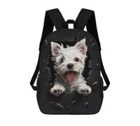 sinyumoney West Highland Terrier Dog Mochilas Para Niños 17inch Mochila Escolar Mochila Escolar Impresa En 3D Para Niños De Primaria Y Secundaria