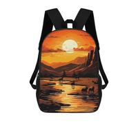 sinyumoney Western Sunset Landscape Mochila Mochila Informal Para El Día A Día, Para La Escuela, El Trabajo Y Los Viajes Para Hombres, Mujeres Y Adolescentes 17inch