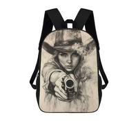 sinyumoney Western Woman with Gun Art Print-1 Mochila Escolar, Bolso De Negocios, Bolso Para Portátil Resistente Para Niñas Y Adolescentes 17inch