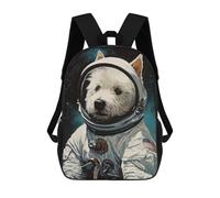 sinyumoney Westie Dog The Astronaut Mochila Escolar Para El Trabajo, Negocios, Universidad Y Escuela Para Hombres, Mujeres Y Adolescentes 17inch