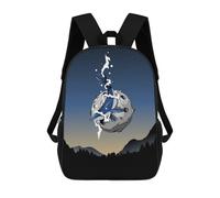 sinyumoney Whale And Big Moon Mochila Infantil Para Niñas, Mochila Escolar 3D, Mochila Para Niños Pequeños, Mochila Informal De Día, Mochila Escolar De Moda 17inch