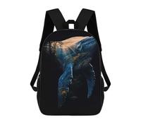 sinyumoney Whale And Forest Double Exposure Mochila Escolar Para Niñas Y Niños, Mochilas De Gran Capacidad, Mochilas Ligeras Para Niños Y Estudiantes 17inch