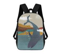 sinyumoney Whale And Girl Mochilas Para Niños Mochila Escolar Mochila Escolar Impresa En 3D Para Niños Estudiantes De Primaria Y Secundaria 17inch