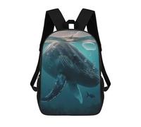 sinyumoney Whale Animal Sea Mochila Escolar De Moda Para Material Escolar, Mochila Impermeable Informal Para Niños/niñas/adolescentes 17inch