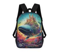 sinyumoney Whale Castle Fantasy Mochila Escolar Para Niños De 17 Pulgadas, Mochila Informal De Viaje Para Niños Y Niñas, Mochila De Gran Capacidad Para El Día A Día 17inch