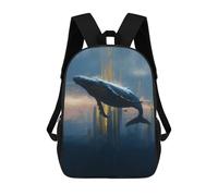 sinyumoney Whale City Skyline Mochila Escolar Grande Resistente Al Agua Para Portátil Para La Escuela/trabajo/viajes 17inch