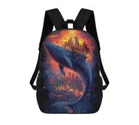 sinyumoney Whale Cityscape Fantasy Mochila Infantil, Mochila Escolar Infantil, Mochilas Escolares Impresas En 3D Para Niños Y Estudiantes Adolescentes 17inch