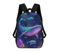 sinyumoney Whale Coral Reef Mochila Escolar Para Niños Mochila Escolar Impresa En 3D Mochila Escolar De Moda Para Niños De Primaria Y Secundaria 17inch