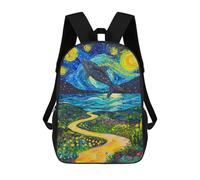 sinyumoney Whale Dream Pathway Painting 17inch Mochilas Escolares Impresas En 3D, Mochilas Escolares De Moda Para Niños De Primaria Y Secundaria