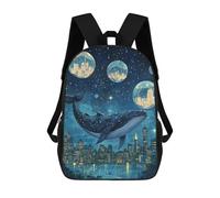 sinyumoney Whale Dreams in City Lights-1 Mochila Grande Para Portátil Resistente Al Agua Para La Escuela - Perfecta Para Viajes, Trabajo Y Uso Diario 17inch