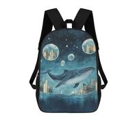 sinyumoney Whale Dreams in City Sky Mochila Escolar Ligera Para Aeropuerto Y Universidad Para Niñas Y Adolescentes 17inch