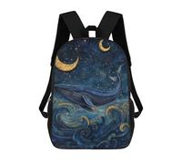 sinyumoney Whale Dreams in Moonlight 17inch Mochilas Escolares Impresas En 3D, Mochilas Escolares De Moda Para Niños De Primaria Y Secundaria
