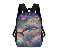 sinyumoney Whale Dreams in Rainbow Sky Mochilas Impresas En 3D Para Niños 17inch Mochilas De Moda Informales Para El Día A Día, Bolsas De Viaje, Mochilas Informales Para Exteriores Para Niños Y Niñas