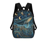 sinyumoney Whale Dreams in Starry Night-1 Mochilas Para Niños 17inch Mochila Escolar Mochila Escolar Impresa En 3D Para Niños De Primaria Y Secundaria
