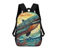 sinyumoney Whale Dreamscape-2 Mochila De Peluche Con Dibujos Animados, Mochila 3D Para Niños, Bolsa Escolar, Idea De Regalo De Cumpleaños Para Niños Y Niñas 17inch