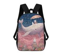 sinyumoney Whale Floating in Pink Sky Mochila Escolar, Bolso De Negocios, Bolso Para Portátil Resistente Para Niñas Y Adolescentes 17inch
