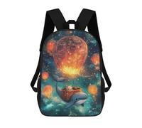 sinyumoney Whale Hot Air Balloon Adventure Mochilas Para Niños 17inch Mochila Escolar Mochila Escolar Impresa En 3D Para Niños De Primaria Y Secundaria