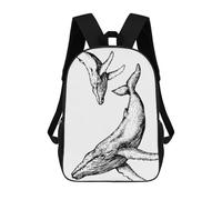 sinyumoney Whale Illustration Mochila Escolar Mochilas Escolares Para Niñas Y Niños Mochila Con Bolsillo Mochila Escolar De Moda Mochila Infantil 17inch