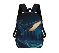 sinyumoney Whale Illustration Mochila Infantil Para Niñas, Mochila Escolar 3D, Mochila Para Niños Pequeños, Mochila Informal De Día, Mochila Escolar De Moda 17inch
