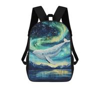 sinyumoney Whale in Celestial Sky Mochila Escolar Infantil De 17 Pulgadas, Impresa En 3D, Estilo Casual, Para Niños, Ideal Para Viajes, Como Mochila Escolar O Para Llevar Libros.