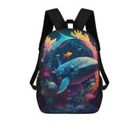 sinyumoney Whale in Coral Reef Mochila, Mochila Escolar Impresa En 3D, Bolsa Para El Almuerzo Escolar, Mochila De Viaje, Mochila Para Amigos, Mochila Escolar Para Niñas Y Niños 17inch