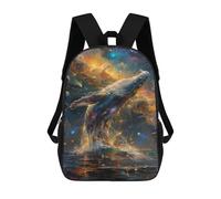 sinyumoney Whale in Cosmic Ocean Mochila Escolar Impresa En 3D 17inch Mochilas De Moda Para Niños, Mochilas Escolares Para Niños De Primaria Y Secundaria