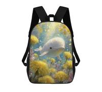 sinyumoney Whale in Dandelion Garden Mochila Escolar De Moda, Mochila Para Material Escolar, Mochila Impermeable Informal Para Hombres/mujeres 17inch