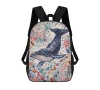 sinyumoney Whale in Floral Fantasy Mochilas Infantiles Mochila Escolar Impresa En 3D Para Niños Mochilas De Viaje Bolsas Para Libros Para Niños 17inch Mochila Escolar