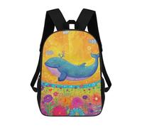 sinyumoney Whale in Flower Garden-5 Mochilas Impresas En 3D Para Niños 17inch Mochilas De Moda Informales Para El Día A Día, Bolsas De Viaje, Mochilas Informales Para Exteriores Para Niños Y Niñas