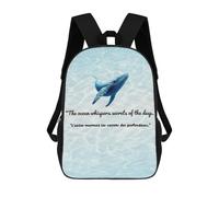sinyumoney Whale in Ocean with Quote Mochila Infantil De Moda Divertida Mochila Escolar Para Niños Y Adolescentes Con Impresión 3D Para Niños 17inch