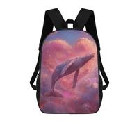 sinyumoney Whale in Pink Clouds Mochila Escolar Grande Para Niños, Niñas, Adolescentes, Hombres Y Mujeres 17inch