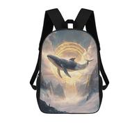 sinyumoney Whale in Sky with Glowing Circle Mochila Escolar Para Ordenador Portátil Para La Escuela/trabajo/viajes: Perfecta Para Viajes, Trabajo Y Uso Diario 17inch