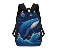 sinyumoney Whale in Space Mochila Escolar Infantil Impresa En 3D Para Niños, Mochilas De Viaje, Bolsas Para Libros Para Niños Estudiantes De Primaria 17inch