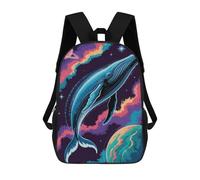 sinyumoney Whale in Space with Planets Mochila Escolar Impresa En 3D Para Niños Y Niñas, Mochila Escolar, Mochila De Viaje Para Niños 17inch