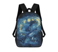 sinyumoney Whale in Starry Sky Art Print-1 Mochila Escolar Grande Para Niños Para El Campus, Actividades Al Aire Libre, Viajes Y Deportes 17inch