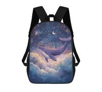 sinyumoney Whale in Starry Sky Art Print 17inch Mochila Escolar Impresa En 3D Para Niños, Mochila Escolar Informal De Moda, Mochilas De Viaje Para Niños Y Estudiantes.