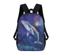 sinyumoney Whale in Starry Sky Art Print-3 Mochila Escolar Infantil De 17 Pulgadas, Mochila Escolar Impresa En 3D Para Niños De Primaria Y Secundaria