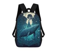 sinyumoney Whale in The Forest Mochila Escolar Para Niños De 17 Pulgadas, Mochila Informal De Viaje Para Niños Y Niñas, Mochila De Gran Capacidad Para El Día A Día 17inch
