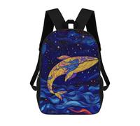 sinyumoney Whale in The Night Sky Mochila Infantil Para Niñas Y Niños, Mochila De Día, Escuela Primaria, Perfecta Para La Vuelta Al Cole O Educación Física, Regalos Y Viajes 17inch